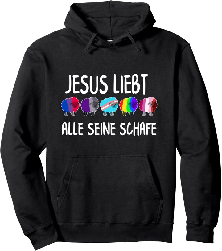 Jesus Liebt Alle Seine Schafe Lgbt-Q Christlich Pullover Hoodie