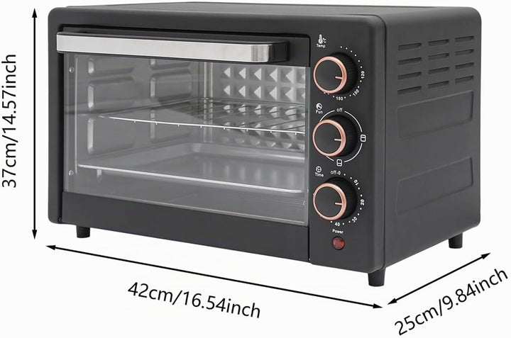 22L-Mini Backofen mit Überhitzungsschutz Pizzabackofen, 1000W-Elektrobackofen Inklusive Backblech un