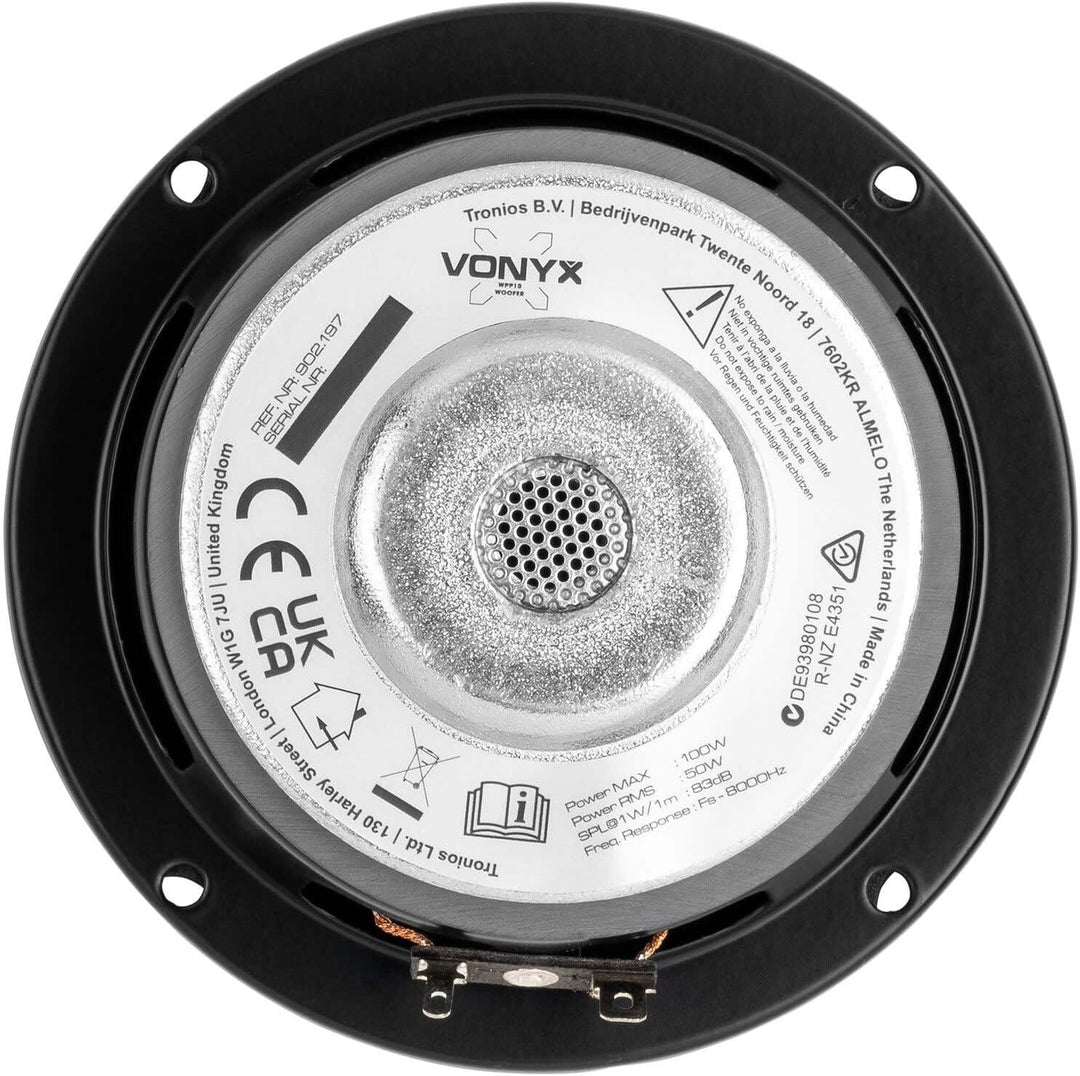 Vonyx WPP10 HiFi Basslautsprecher 4" 10cm 50W - Schwarz