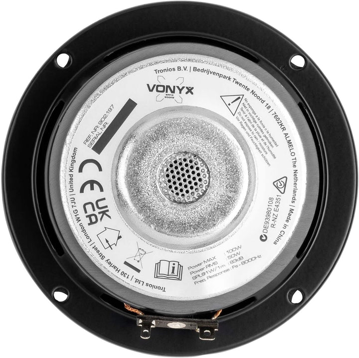 Vonyx WPP10 HiFi Basslautsprecher 4" 10cm 50W - Schwarz
