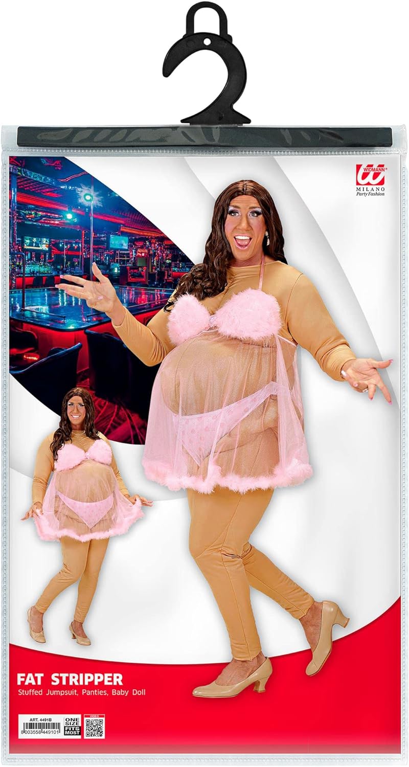 "FAT STRIPPER" (stuffed jumpsuit, panties, baby doll) - (One Size Fits Most Adult)