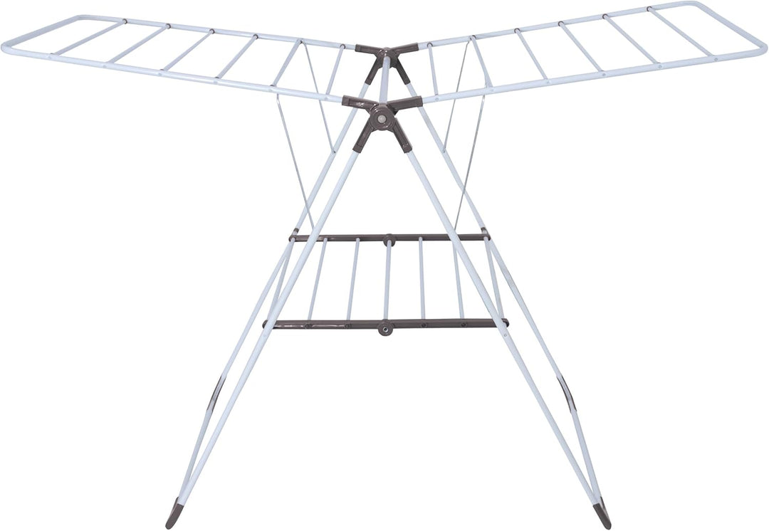 MSV - Wäscheständer Grand Tétras 18M aus Edelstahl Grau &amp; Schwarz, Masse 137x60x92cm, faltbar, ideal
