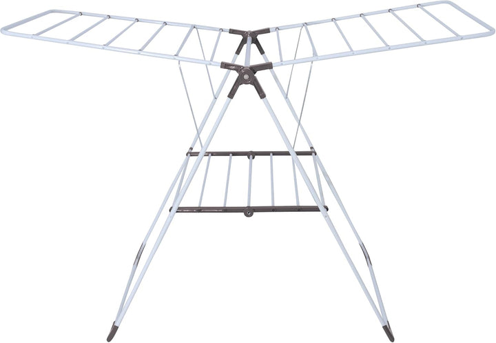 MSV - Wäscheständer Grand Tétras 18M aus Edelstahl Grau &amp; Schwarz, Masse 137x60x92cm, faltbar, ideal