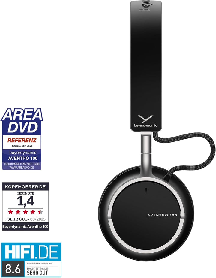 beyerdynamic AVENTHO 100 Wireless On-Ear Kopfhörer mit ANC, 60 Stunden Akkulaufzeit, faltbares Desig