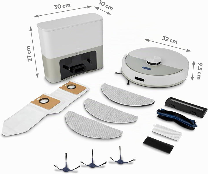 MEDION Saugroboter mit Absaugstation und Wischfunktion X22 SW+ (Lasernavigation, Starke 5000Pa Saugk
