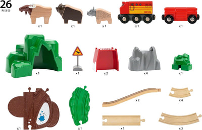 BRIO World 33988 Nordische Waldtiere Set - Zubehör für die BRIO Holzeisenbahn - Empfohlen ab 3 Jahre