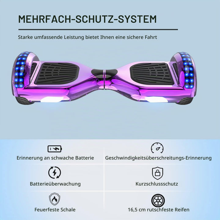 RCB Hoverboards mit Sitz Hoverkart komplett für Kinder, Skateboard mit Set, Hoverboards mit LED Lich