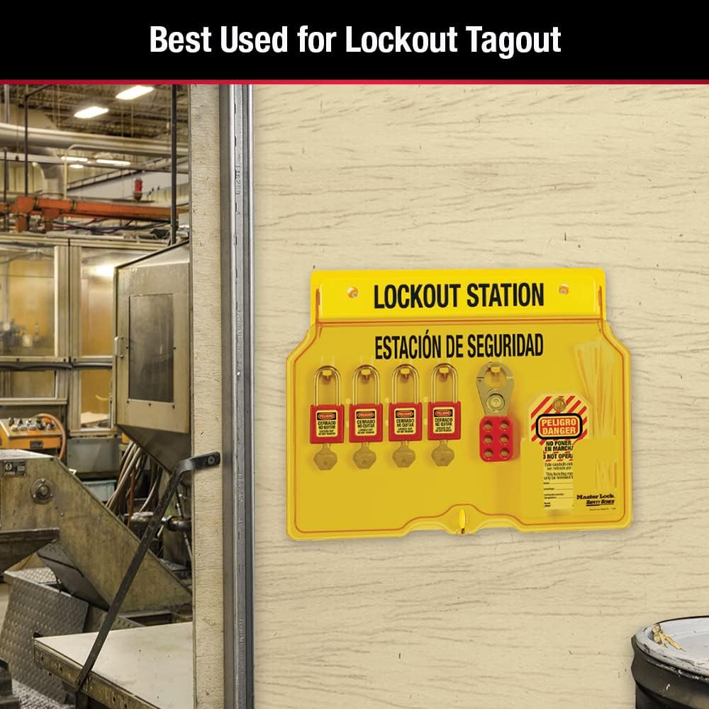 Master Lock ml1482 Lockout Station, 4-lock 46.5 cm x 36.8 cm x 8.0 cm, 46.5 cm x 36.8 cm x 8.0 cm