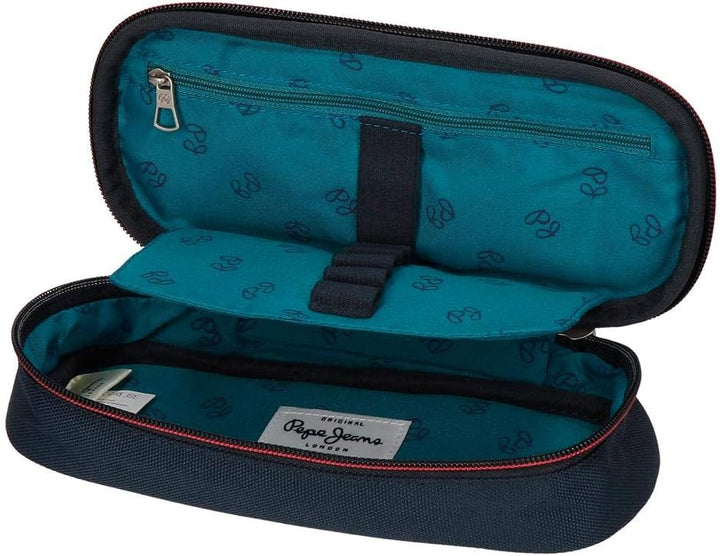 Pepe Jeans Ian Federmäppchen mit Organizer Blau 22x9x5 cms Polyester, Mäppchen