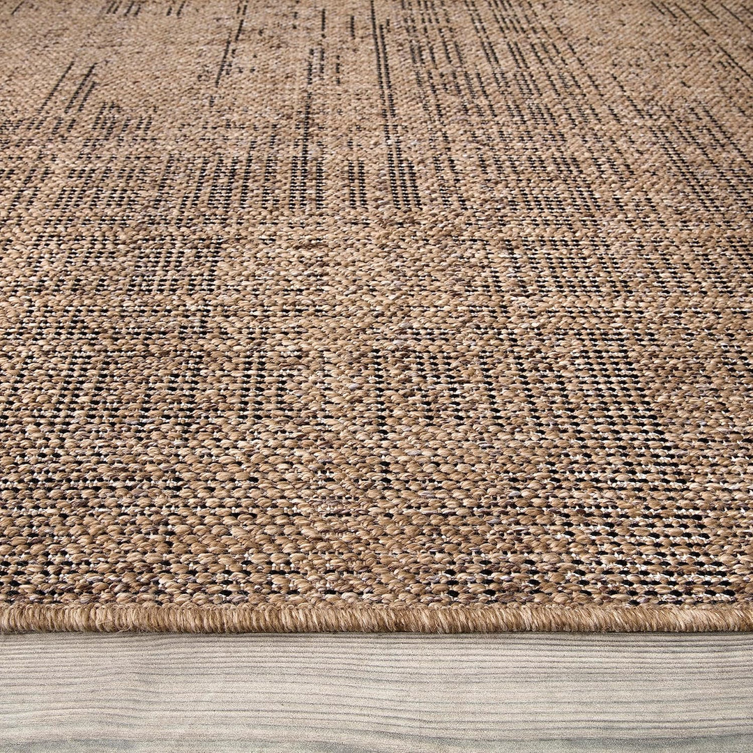 Paco Home Outdoor Teppich wetterfest & langlebig Flachgewebe in moderner Jute-Sisal-Optik in Naturtö