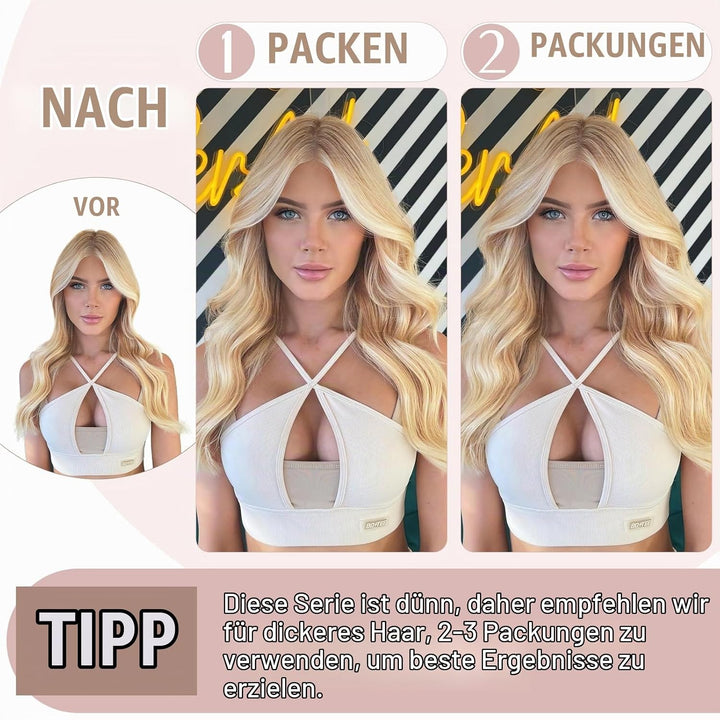 SEGO Clip in Extensions Echthaar ein Stück Haarverlängerungen Haarteil 100% Remy Human Haar Glatt Ho
