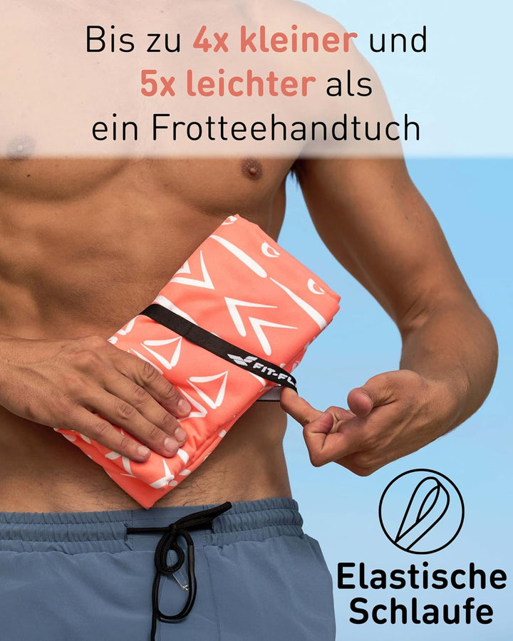 Fit-Flip Strandtuch XXL aus Mikrofaser - leicht und schnelltrocknend - 100% recyceltes Strandhandtuc