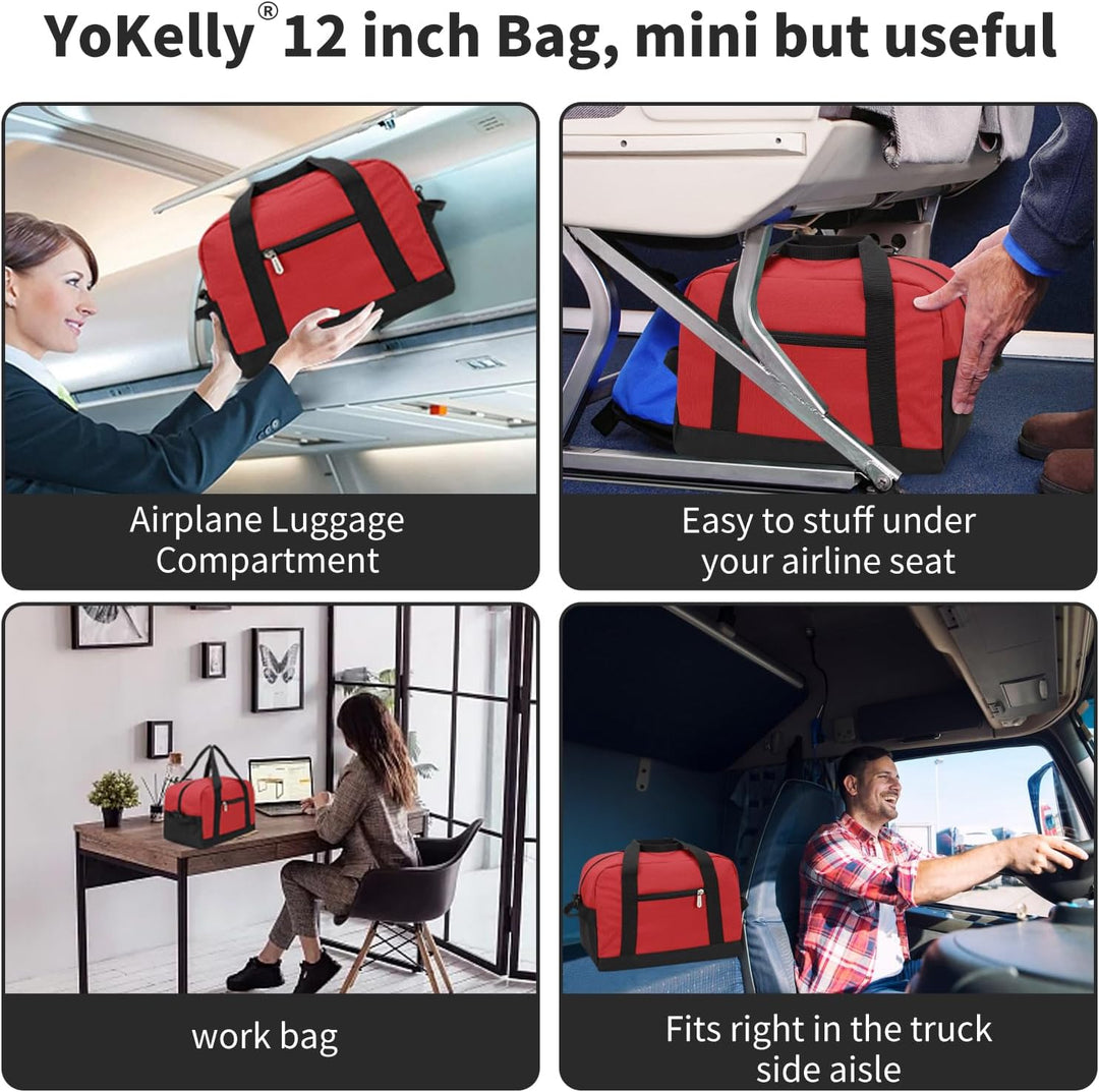Sporttasche klein, Reisetasche 12L Mini Handgepäck Tasche für Weekender, Fitnesstasche 30x20x25cm-Ro