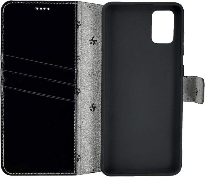 Suncase Book-Style Hülle kompatibel mit Samsung Galaxy M51 Leder Tasche (Slim-Fit) Lederhülle Handyt
