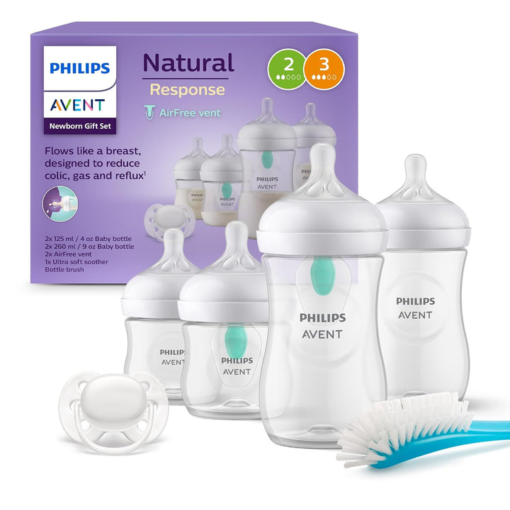 Philips Avent Babyflaschen mit AirFree Ventil, Geschenkset für Neugeborene – 4 Babyflaschen, ultra s