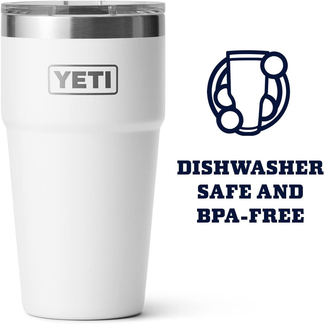 YETI Rambler Stapelbares Pint, vakuumisoliert, Edelstahl mit MagSlider-Deckel, Weiss