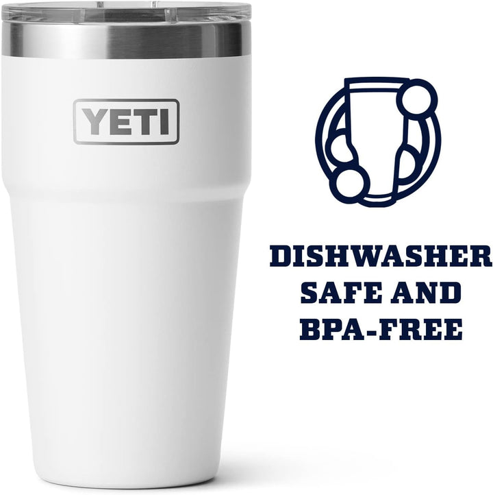 YETI Rambler Stapelbares Pint, vakuumisoliert, Edelstahl mit MagSlider-Deckel, Weiss