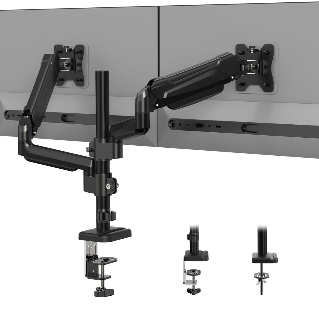 BONTEC Monitor Halterung 2 Monitore für 13-32 Zoll, Doppel Monitorhalterung Höhenverstellbar mit 9 k