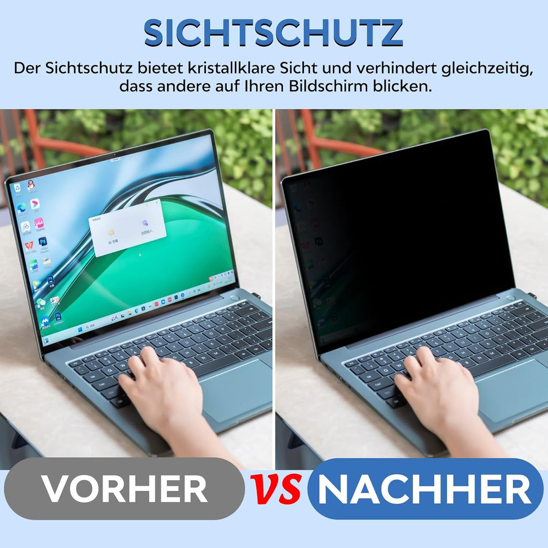 Blickschutzfolie für 13,3 Zoll Laptop 16:9 Sichtschutzfolie,Abnehmbar sichtschutz, Anti Blaulicht Bl