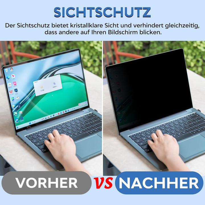 Blickschutzfolie für 13,3 Zoll Laptop 16:9 Sichtschutzfolie,Abnehmbar sichtschutz, Anti Blaulicht Bl