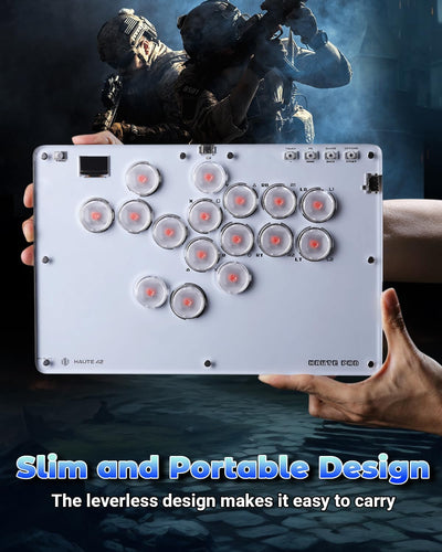 Arcade Stick, T16 Arcade Controller mit Turbo und benutzerdefiniertem RGB, Arcade Fight Stick für Sw