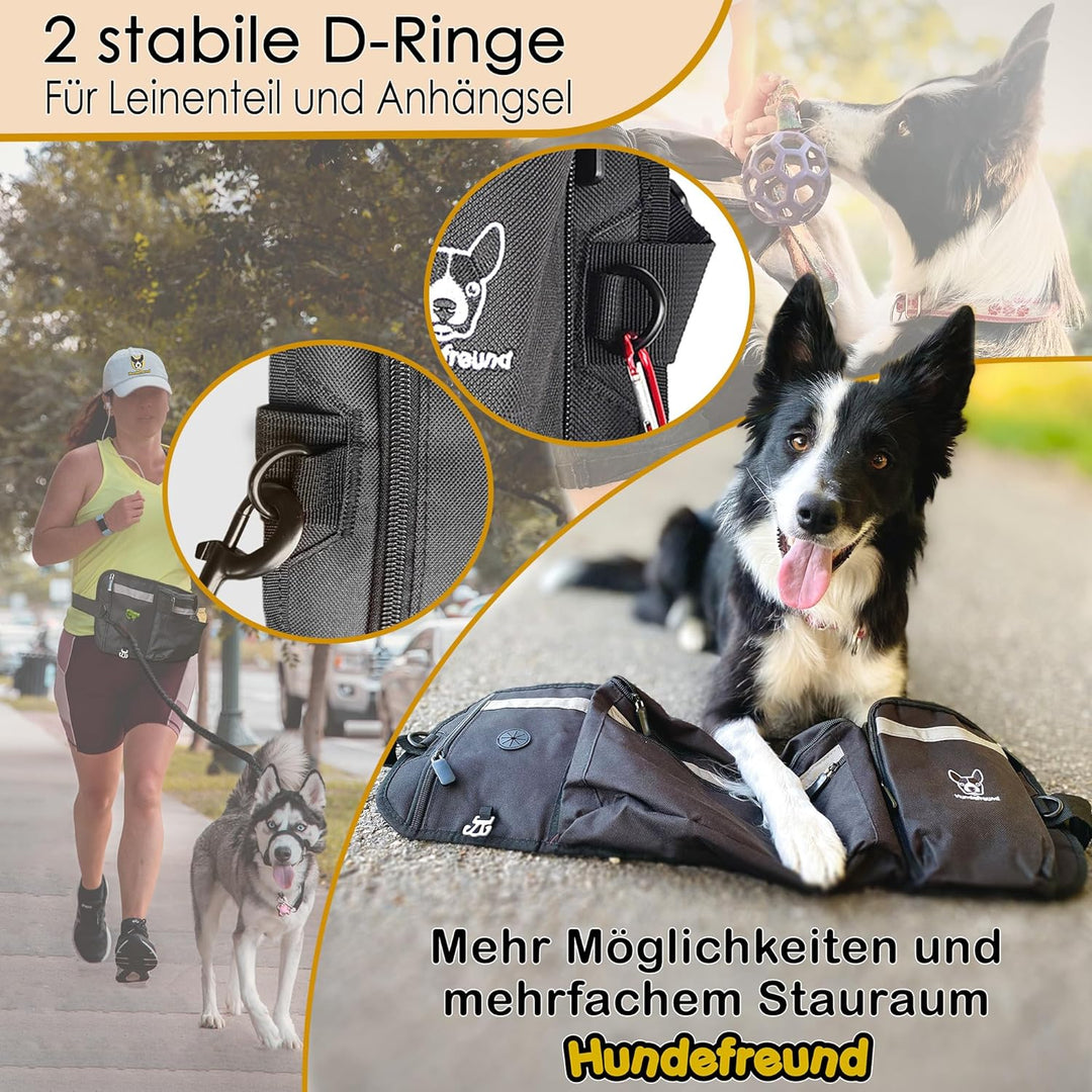 Hundefreund Leckerlitasche für Hunde XXL - Extra grosser reflektierender Leckerlibeutel mit Bauchgur