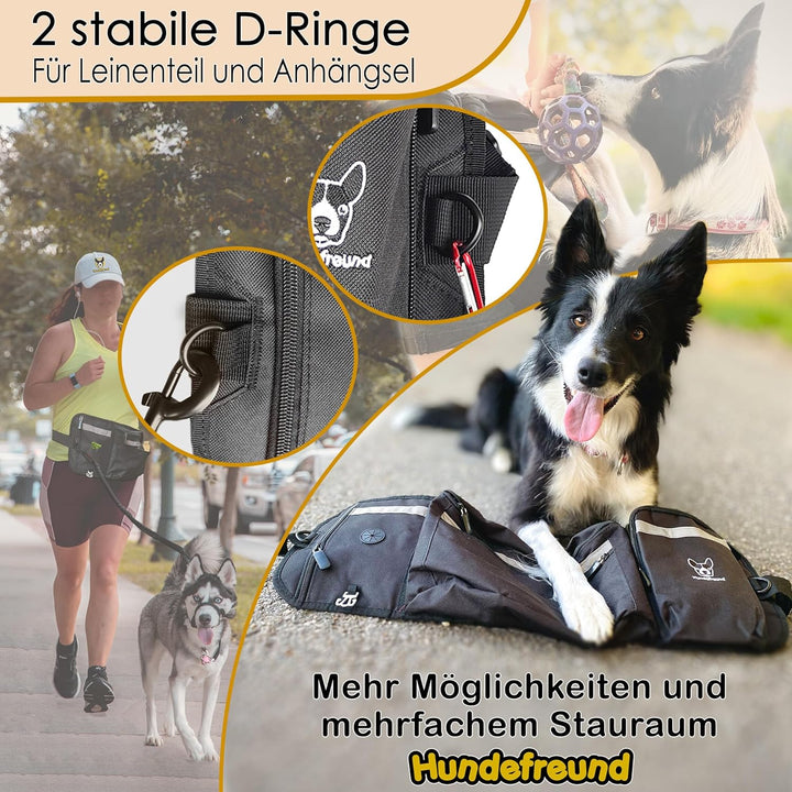 Hundefreund Leckerlitasche für Hunde XXL - Extra grosser reflektierender Leckerlibeutel mit Bauchgur