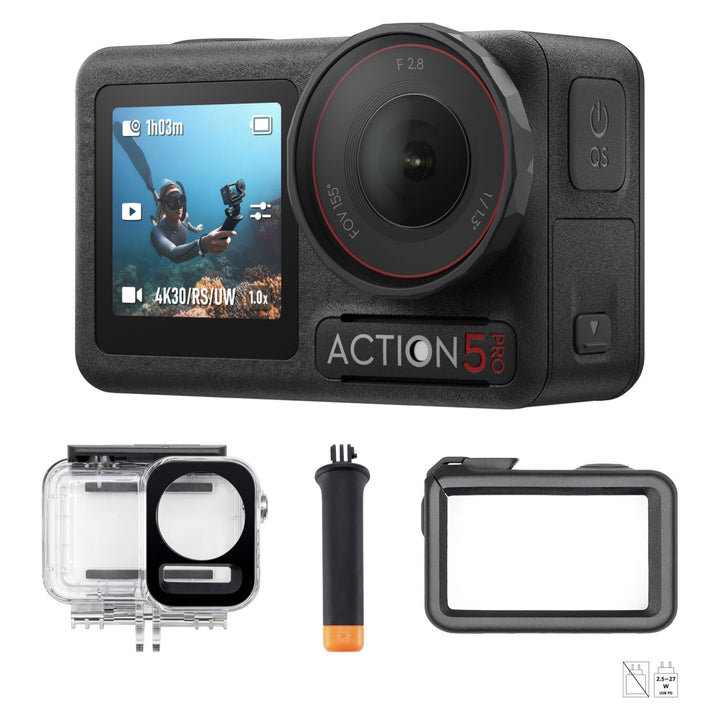 DJI Osmo Action 5 Pro Diving Combo, Action-Kamera 4K für Taucher mit 60m wasserdichtem Gehäuse, Zwei