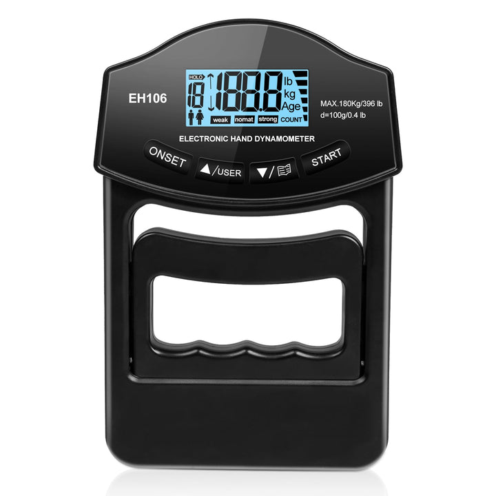 OSDUE Digitaler Handkraftmessgerät, Hand Dynamometer Schwarz, Elektronischer Griffkraft Messer, Grif