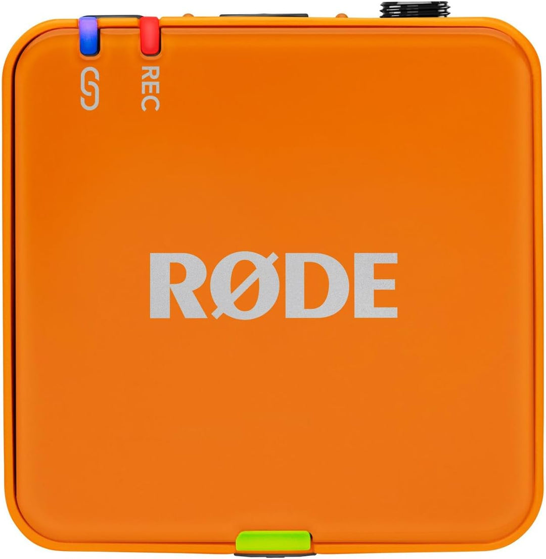 Rode Wireless GO Gen 3 Drahtloses 2-Kanal Mikrofon-Funksystem Orange mit Interview GO Handadapter Or