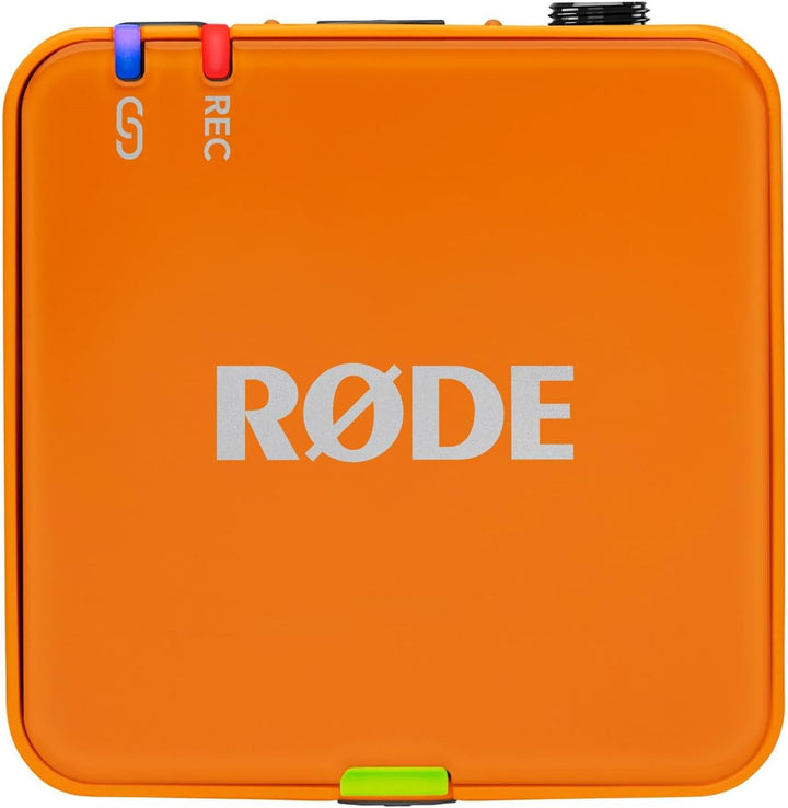 Rode Wireless GO Gen 3 Drahtloses 2-Kanal Mikrofon-Funksystem Orange mit Interview GO Handadapter Or