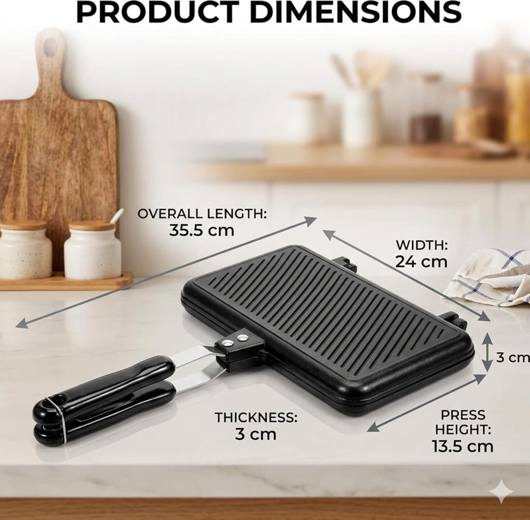 Doppelseitige Sandwich Maker Bratpfanne, Sandwichmaker Camping Doppelseitige Bratpfanne, Antihaft Al