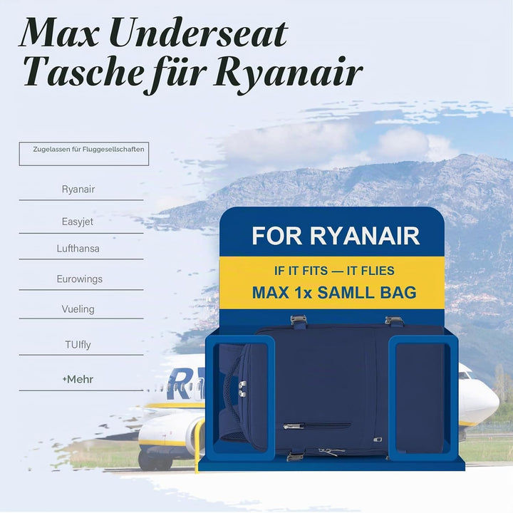 VMIKIV für Ryanair Handgepäck 40x20x25 Rucksack Handgepäck Flugzeug,Reiserucksack Klein Handgepäck T