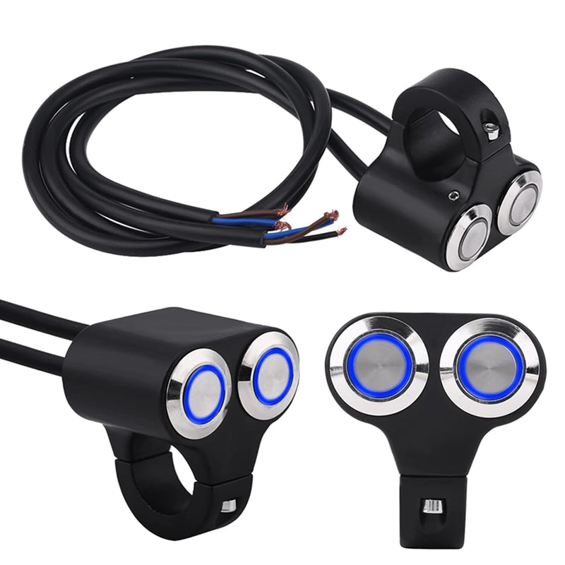 Motorrad Licht Schalter, Fydun 7/8 Zoll 22mm 2 Steuerknopf Wasserdichte Motorrad Schalter für Led Ko