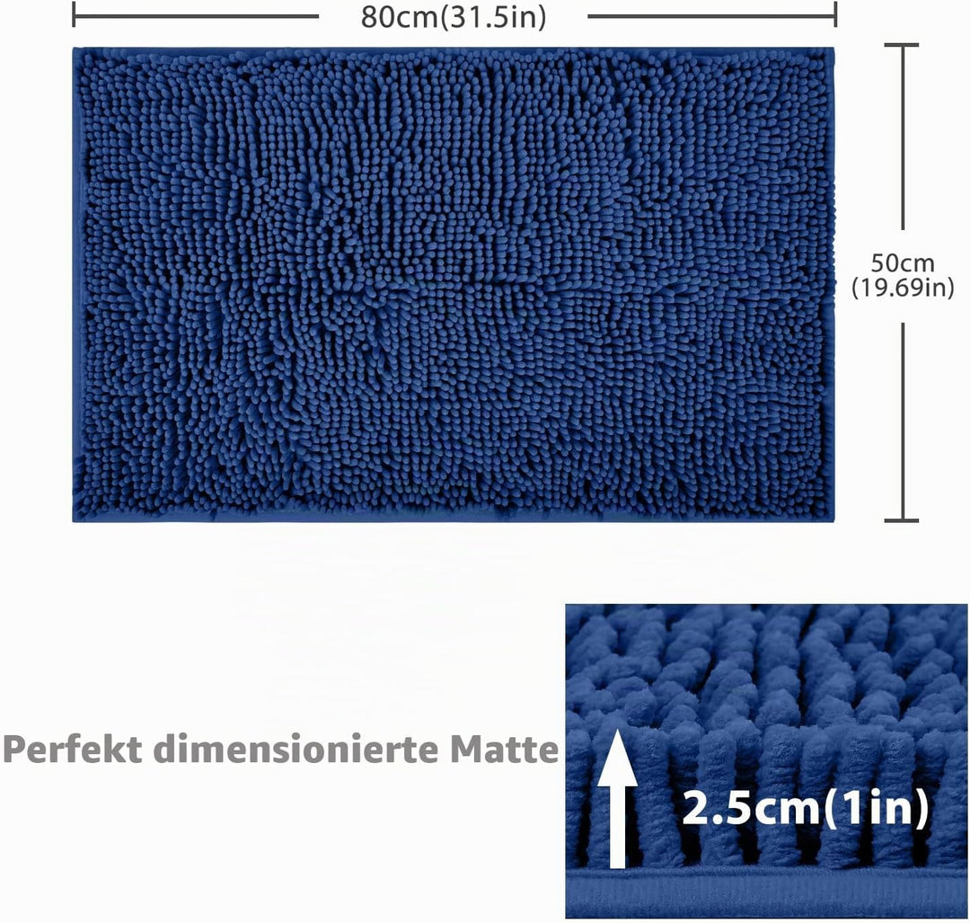 FCSDETAIL rutschfeste, Hochflor Badteppiche 50 x 80 cm, Maschinenwaschbare Badematte, Badvorleger mi
