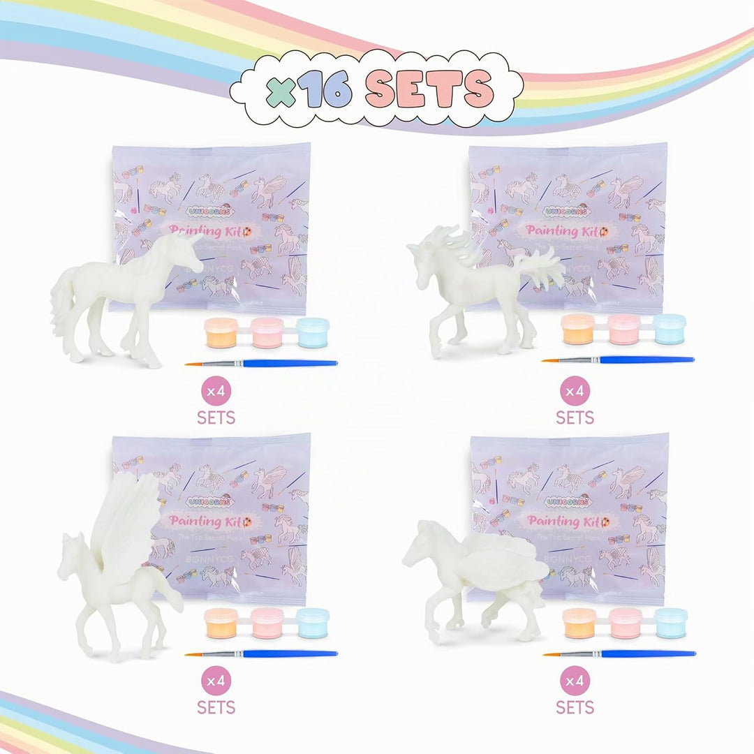 BONNYCO Einhorn Geschenke für Mädchen, Malset 16 Stück Einhorn Mitgebsel Kindergeburtstag Gastgesche