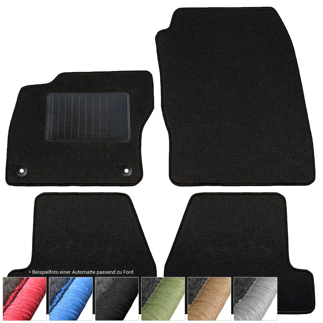 moto-MOLTICO Fussmatten Auto Velours Autoteppiche Schwarz Automatten Set 4-teilig passend für Ford M