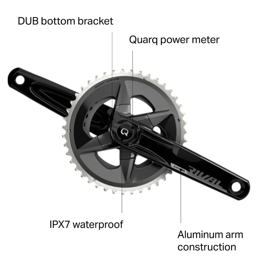 Sram Unisex – Erwachsene Rival Kurbelgarnitur, Schwarz Aluminium, 46-33