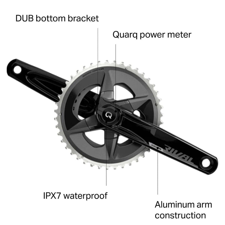 Sram Unisex – Erwachsene Rival Kurbelgarnitur, Schwarz Aluminium, 46-33