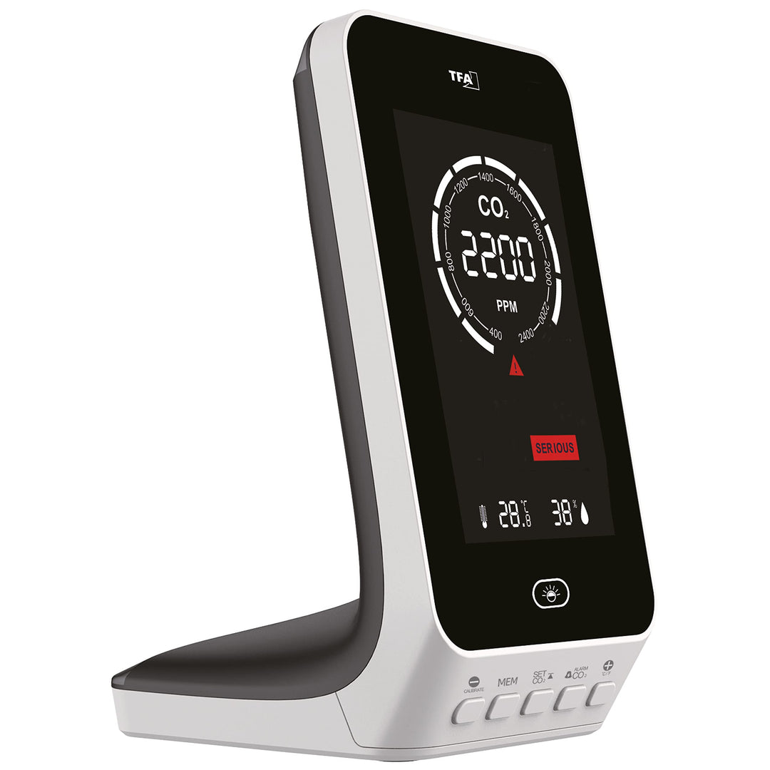 TFA Dostmann CO2 Messgerät AIRCO2NTROL UP, 31.5010.02, Luftgütemonitor, NDIR Dual Beam Sensor, Alarm