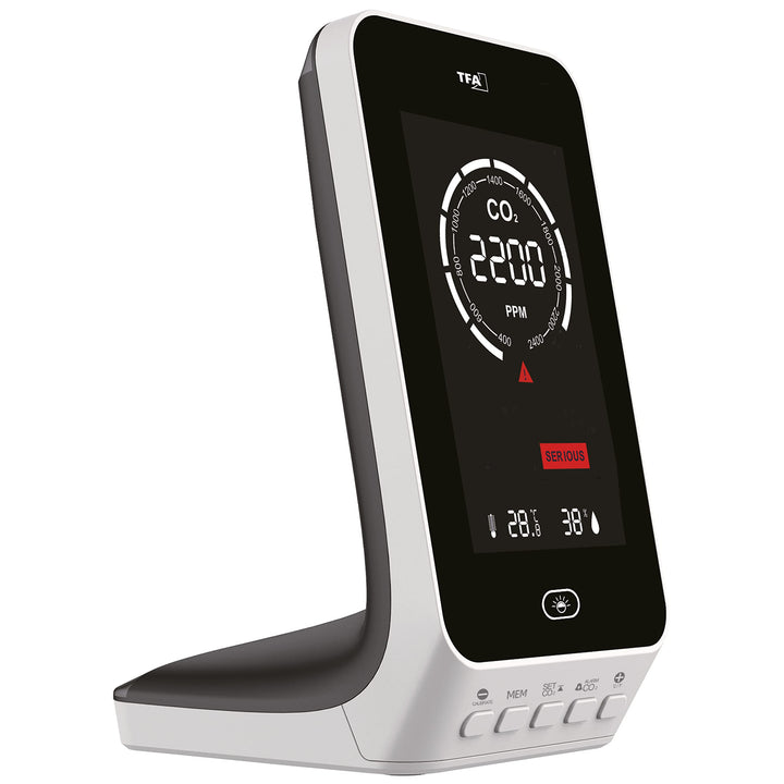 TFA Dostmann CO2 Messgerät AIRCO2NTROL UP, 31.5010.02, Luftgütemonitor, NDIR Dual Beam Sensor, Alarm