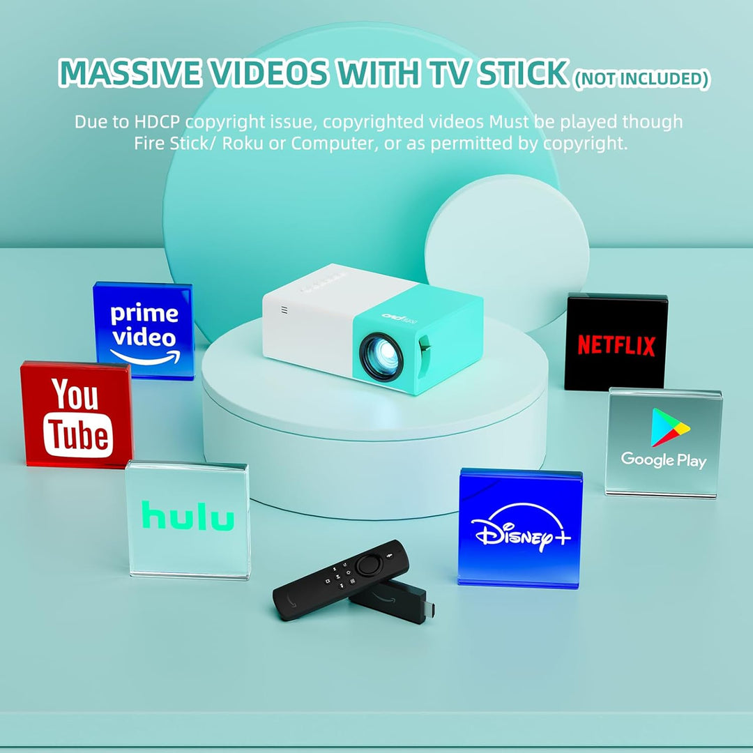 Mini Beamer, wepvo Tragbarer mini Projektor für Zeichentrickfilme,Geschenke für Kinder,LED Video-bea