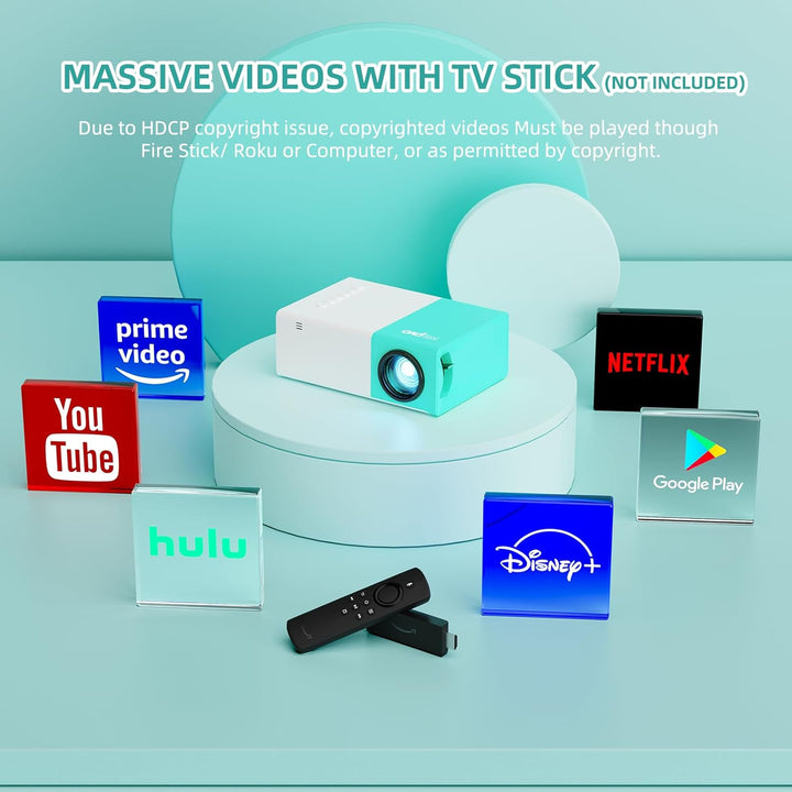 Mini Beamer, wepvo Tragbarer mini Projektor für Zeichentrickfilme,Geschenke für Kinder,LED Video-bea