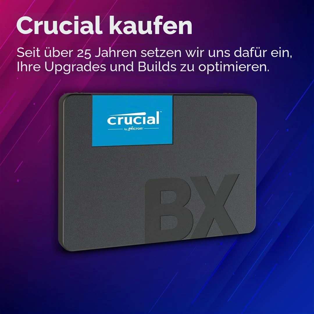 Crucial BX500 480GB 3D NAND SATA 2,5 Zoll Interne SSD - Bis zu 540MB/s - CT480BX500SSD1, Festkörper-