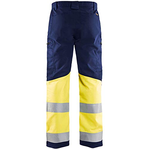 Blaklader 15511811 Hochsichtige Hose mit Stretch, Marineblau/Gelb, grootte C62, C62
