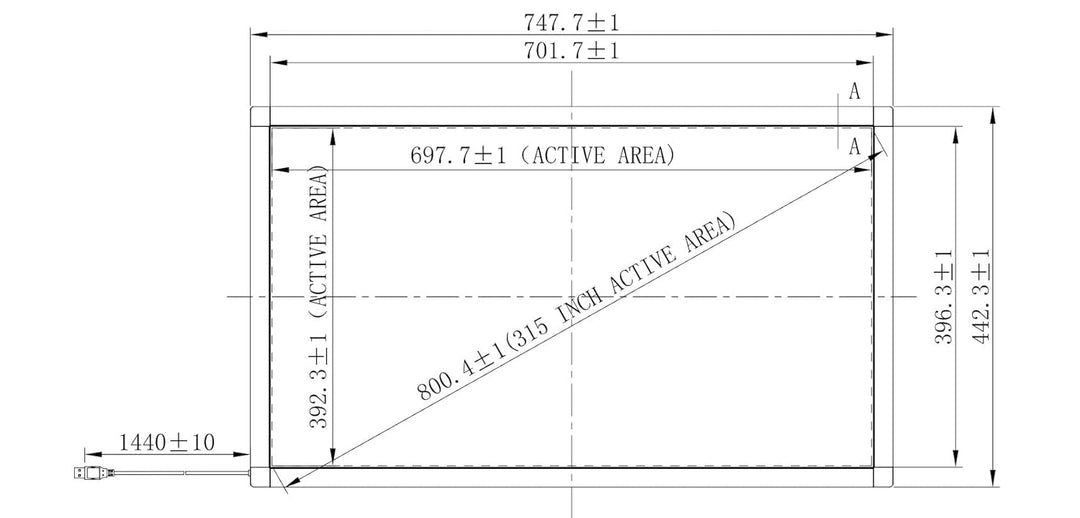 GreenTouch 81,3 cm 16: 9 Multi-Points Infrarot Touch Overlay,ir Touch Panel,32 Zoll Infrarot-Touch-R