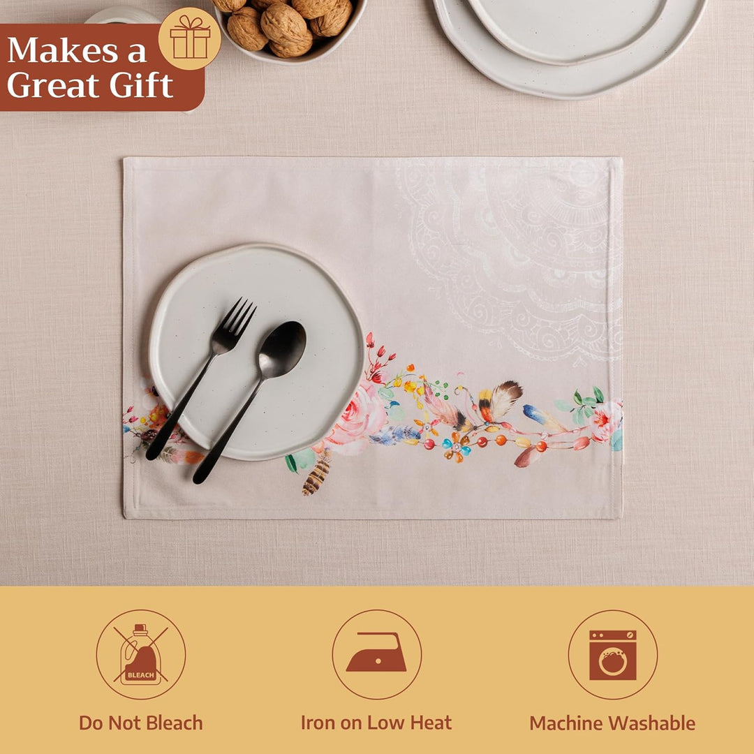 Maison d'Hermine Tischsets, 100% Baumwolle, 4er-Set, dekorative, waschbare Tischsets für Muttertagsg