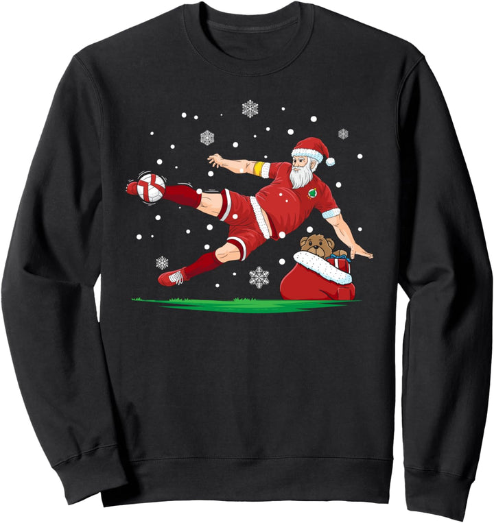 Weihnachtsmann Seitfallzieher Fussball Weihnachten Geschenk Sweatshirt