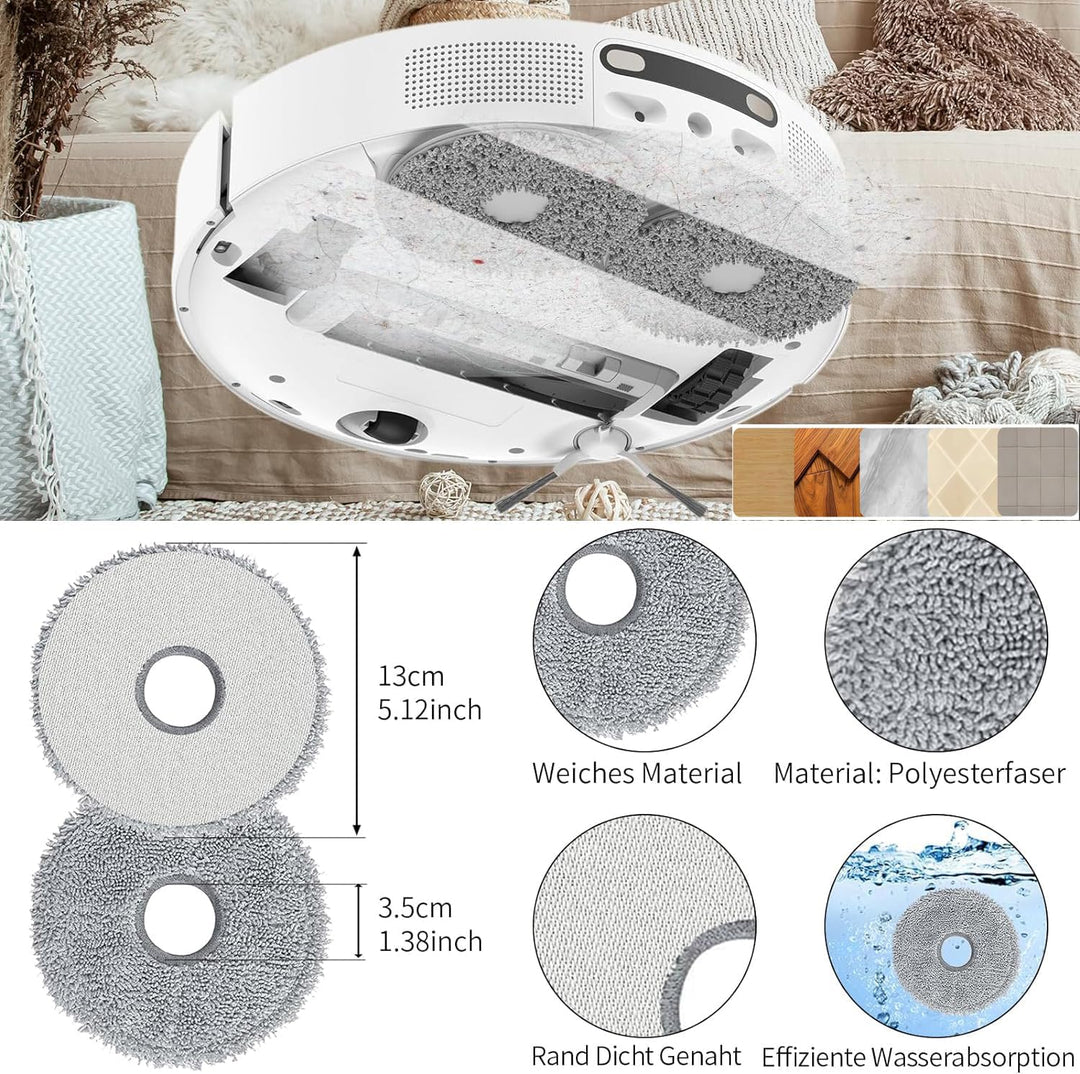 Kit di Accessori per Dreame L20 Ultra, L20 Ultra Complete, 2 Spazzola Principale, 6 Panni Mop, 4 Fil