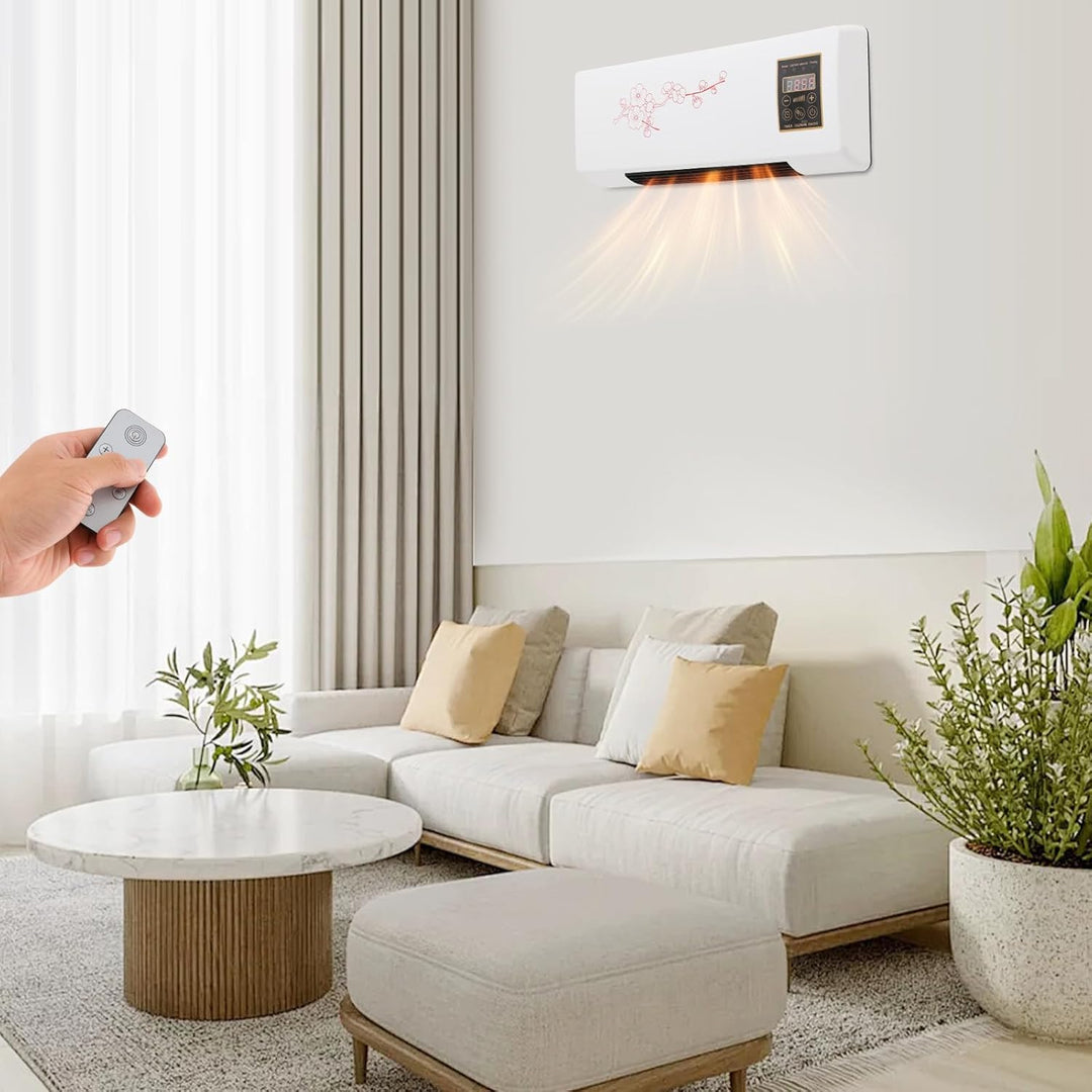 Heizlüfter Wandmontage Klimaanlage Heizung Wandheizung Elektrisch Heizung mit Fernbedienung, 2000W,
